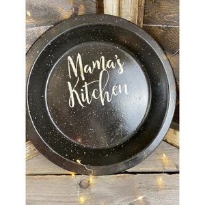 Primitive Rustic Country Home Metal Speckled Mamas Kitchen 10" Plate